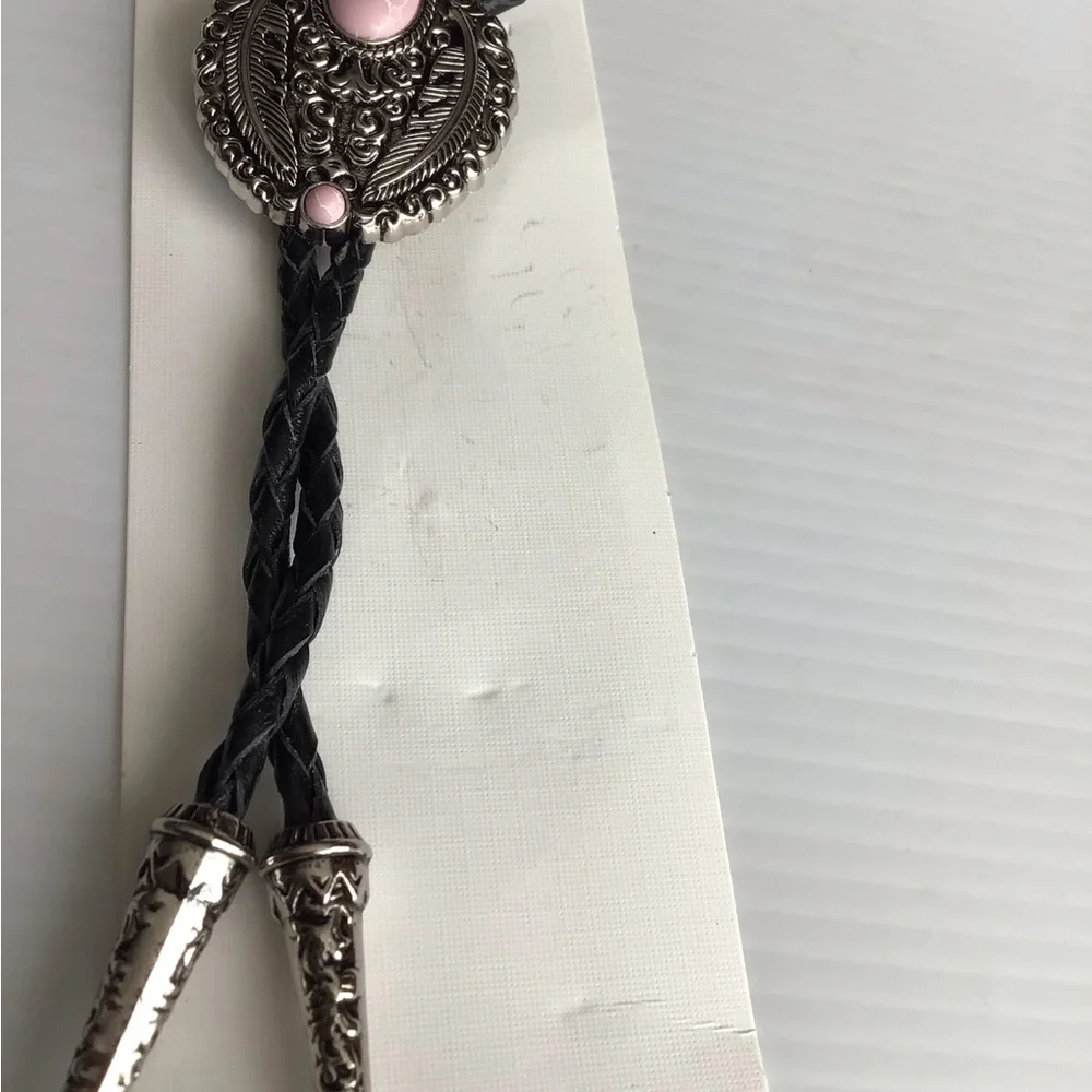 NEW!   Boho Western Pink and Silver Women's Jewelry Bolo